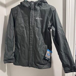 NWT Boys Youth Columbia Rain Jacket Omnishield - Grey - Size Medium